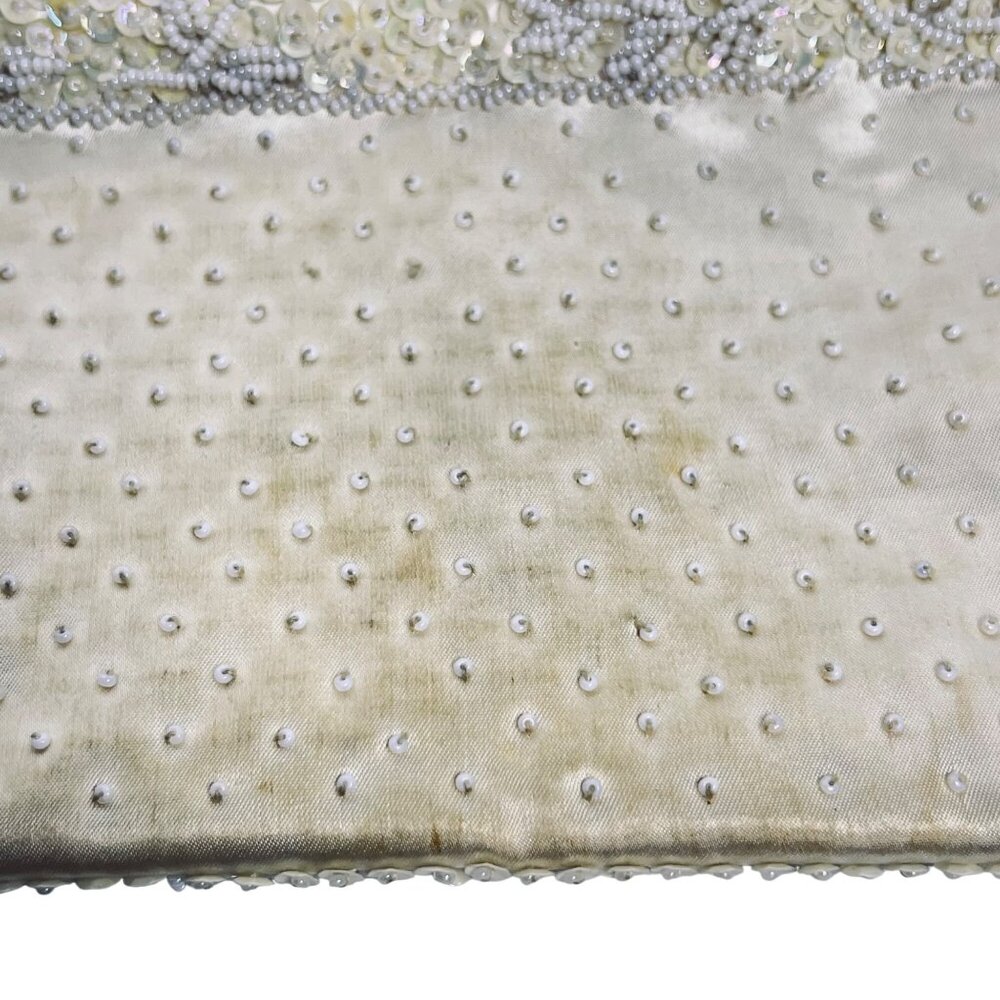 La Regale Ltd Ivory Beaded & Sequined Evening Bag Made In Hong Kong (5907) - Picture 9 of 15